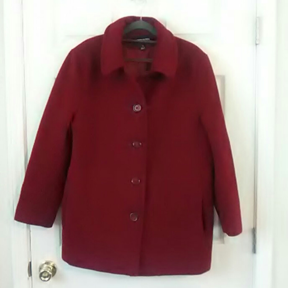 London Fog red wool peacoat